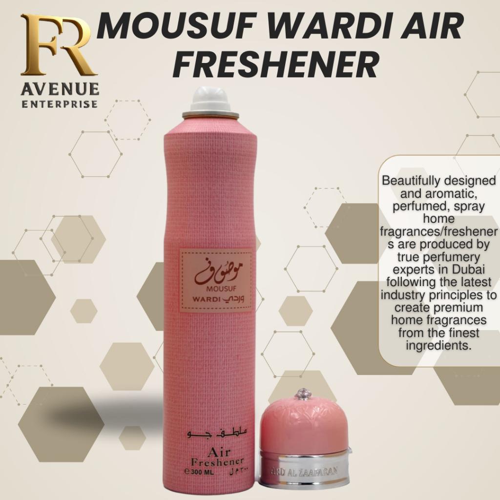 100% Original, MOUSUF Wardi Air freshener By Ard Al Zaafaran 300Ml